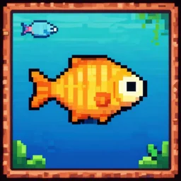pixel fish for video game