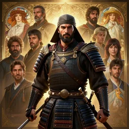 Highly detailed portrait of Kurdish samurai, Stephen Bliss, unreal engine, fantasy art by Greg Rutkowski, Loish, Rhads, ferdinand knab, Makoto Shinkai and Lois van baarle, ilya kuvshinov, rossdraws, Tom Bagshaw, alphonse mucha, global illumination, radiant light, detailed and intricate environment, highly detailed, award winning art