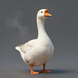 the antropomorphic white goose detective gusten skoog, matte painting, smoke, 4 k, concept art, full body shot