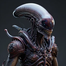 a xenomorph god. polished 3 d sculpture rendered by billelis feat luminokaya in visionary fineart style. fantastic realism. 8 k hyper ornated maximalist and overdetailed. decorative darkscifi, xenomorph god face portrait shot by andrei riabovitchev, tomasz alen kopera, luminokaya. influenced by, giger and peter gric