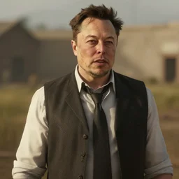 Film still of Elon Musk, from Red Dead Redemption 2 (2018 video game)