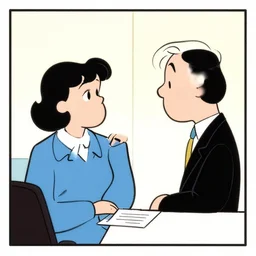 nancy talks to the bank manager, panel from nancy comic strip, illustrated by ernie bushmiller