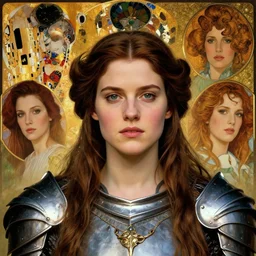 head and shoulders portrait of a armored female paladin portrayed by young carrie fisher, d & d, fantasy, luis royo, magali villeneuve, donato giancola, wlop, krenz cushart, hans zatka, klimt, alphonse mucha