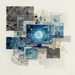 mixed media art of digital information
