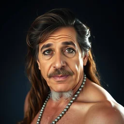 studio portrait of danny trejo in full drag dressed in drag dressed as a woman makeup, 8 k, studio lighting, key light, back light, sequents,