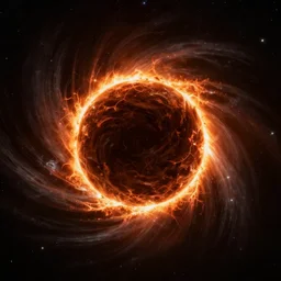 a black hole devouring the sun