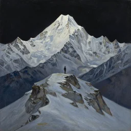 painting of a lonesome odst at the peak of himalayas, style of conrad roset, hiroki takeda