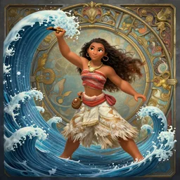 moana commanding the waves, d & d, fantasy, intricate, highly detailed, digital painting, artstation, concept art, matte, sharp focus, illustration, hearthstone, art by artgerm and greg rutkowski and alphonse mucha