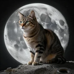 cat on the moon, futuristic, sci-fi, contrast volumetric light, highly detailed, digital painting, artstation, concept art, sharp focus, illustration, by Evgeny Lushpin