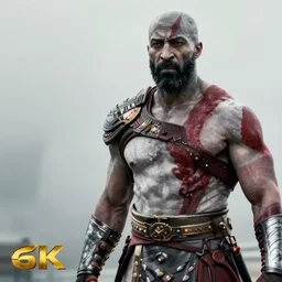 Djimon Hounsou as kratos!!, 8k, cinematic, unreal engine