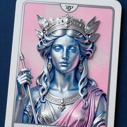 Aphrodite Goddess of Love, intricate and a vibrant nature colours, Tarot Card, Full of silver layers, Portrait, Trending on Artstation, Incredible blue and pink illustration, Exquisite detail, octane render, 8k postprocessing