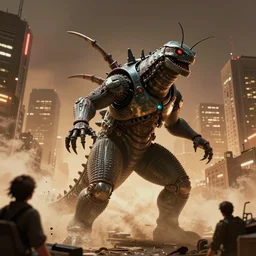 a insect kaiju attacking a city, legendary epic shot, blade runner, low camera angle, dust,  by artgerm, cloverfield movie, julie bell, beeple and Greg Rutkowski, airbrush, concept art, matte painting, 80s, Smooth gradients, octane render, 8k, High contrast, duo tone, depth of field, volumetric lightning, very coherent artwork