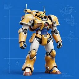 blueprint of a colorful battletech mecha, technical draw, concept art, extreme detail, 3 5 mm, colorful, phone wallpaper