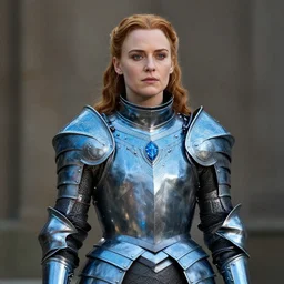 natalie dormer as a warrior with sapphire encrusted armour