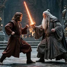 Obi Wan fighting Gandalf