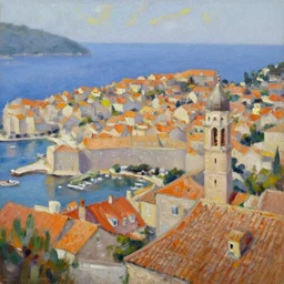 dubrovnik, oil painting, oil in canvas, brushstrokes