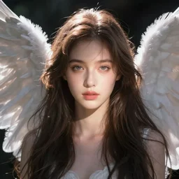 Angel, asymmetrical face, ethereal volumetric light, sharp focus