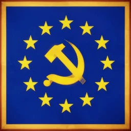award winning flag design selected for a communist European Union, reddit vexillology, 8K, concept art, legacy, bright future