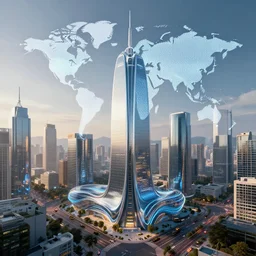 hyper - realism, architecture, city of future, urbanization, globalization, automatization, capitalism, wealh, perfectio