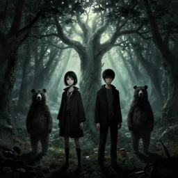 4 k disco elysium portrait country bears glade of tree's canopy god rays marc davis made in abyss design background of liminal space arnold lobel, dark, scary, madness, trauma, scott cawthon art in the style of akihito tsukushi