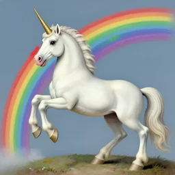 a unicorn on a rainbow by caravaggio