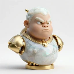 iridescent onyx and gold bust of angry futuristic obese cyborg young himba galactic empress, organic cyborg, intricate, ornate, future baroque