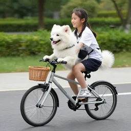 dog riding a bike