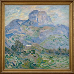 Claude Monet Mountainous Landscape, 1860, oil on canvas deframed