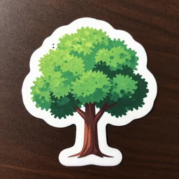 a sticker depicting a tree