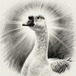 Portrait of a goose, pencil sketch, concept art