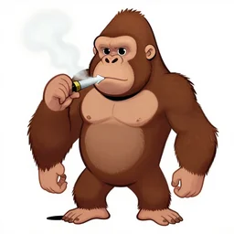 vape - ape, male gorilla character, hanna - barbara cartoon concept art, by alex toth and don bluth