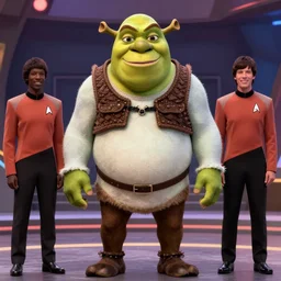 Shrek as the commanders Benjamin Sisko in Star Trek: Deep Space Nine