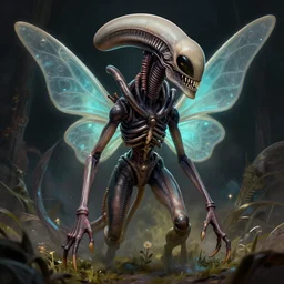 an hr geiger ridley scott xenomorph fairy princess by senior concept artist jermaine rogers, trending on artstation