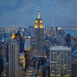 an epic painting new york, oil on canvas, cold colors, perfect composition, golden ratio, beautiful detailed, photorealistic, digital painting, artstation, concept art, smooth, sharp focus, illustration, cyberpunk background, artstation trending, octane render, unreal engine