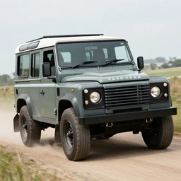 Mike tyson driving a Land Rover Defender 110 (1985)