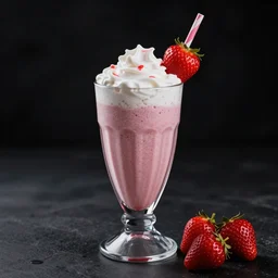 high quality product photography of strawberry milkshake, volumetric dramatic light, dark black background, sharp focus, highly realistic, octane render, art by greg rutsowski