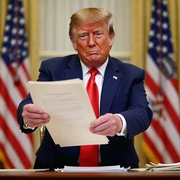 a photo of donald trump stealing documents