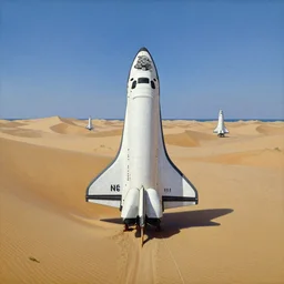 painting by dean cornwell, ilya repin, nc wyeth painting, ultra wide, vanishing point, 3 d perspective, beached nasa shuttle!!, sand dune, reveal