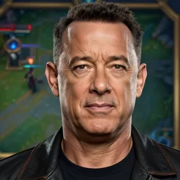 tom hanks as a character in the game league of legends, with a background based on the game league of legends, detailed face