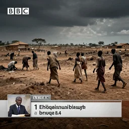 1 9 8 4 ethiopian famine and drought, dark, moody, a news report by bbc, 8 k