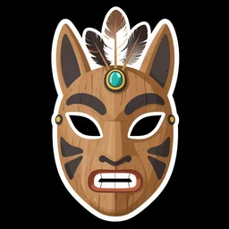 totem animal mask tribal feather gemstone plant wood rock shaman vodoo video game vector cutout illustration vivid color borderlands comics by josan gonzales and dan mumford radiating a glowing aura