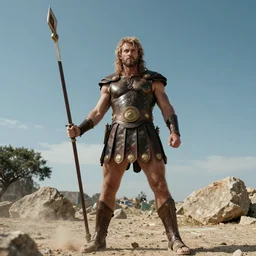 bruce campbell is leonidas in 3 0 0, stipple, ultra - wide angle