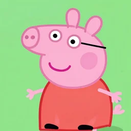 hyperealistic, real life version of peppa pig