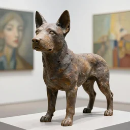 realistic photo of a dog human hybrid, kate clark's sculptures, liu xue art, matthew grabelsky art, sharp focus