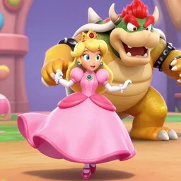 Princess Daisy twerking infront of Bowser