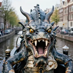 closeup potrait of the kraken in an amsterdam canal, photograph, natural light, sharp, detailed face, magazine, press, photo, steve mccurry, david lazar, canon, nikon, focus