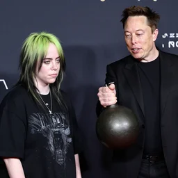 billie eilish passing a bomb to elon musk