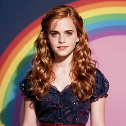 rainbow emma watson as hermione. pop art.