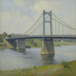 an oil painting of a bridge
