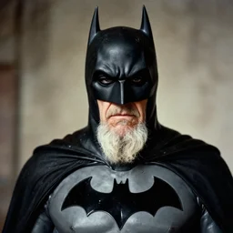 kodachrome color photograph of batman as a very old man, detailed